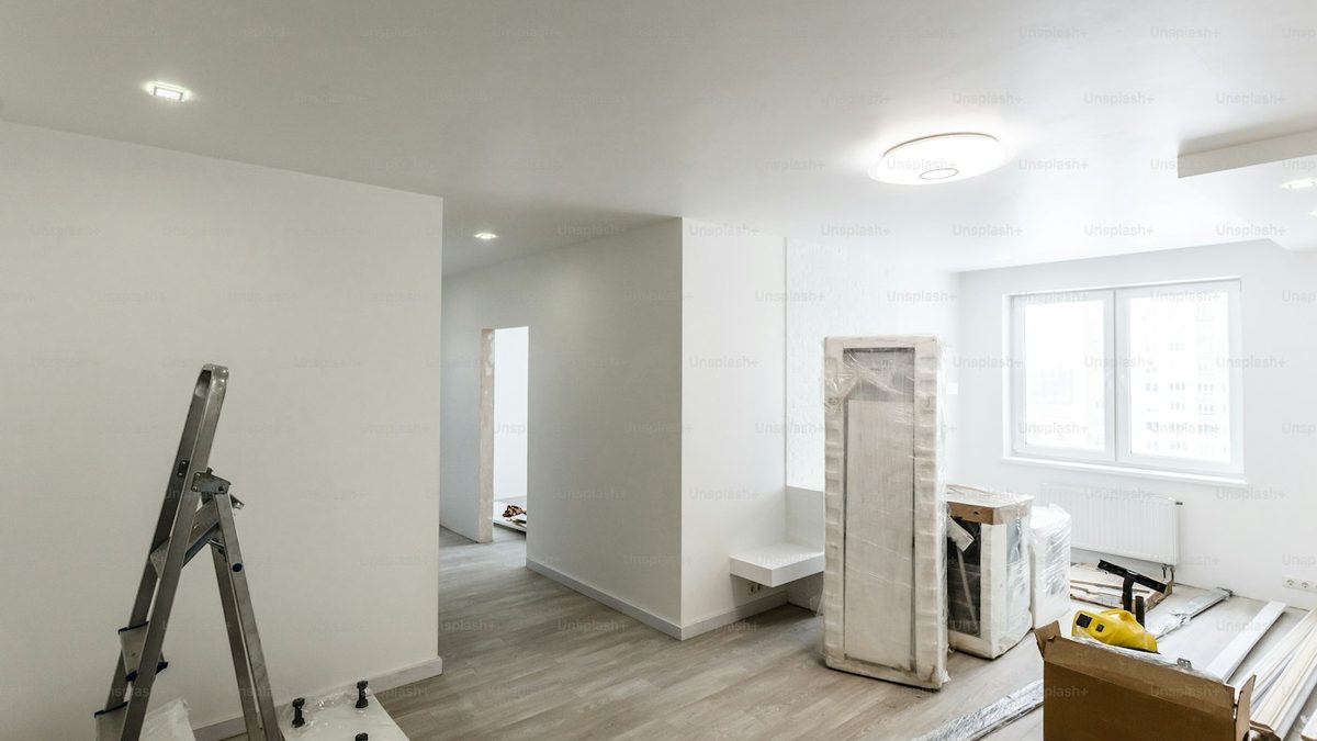 Interior of an investment property with renovation work nearing completion